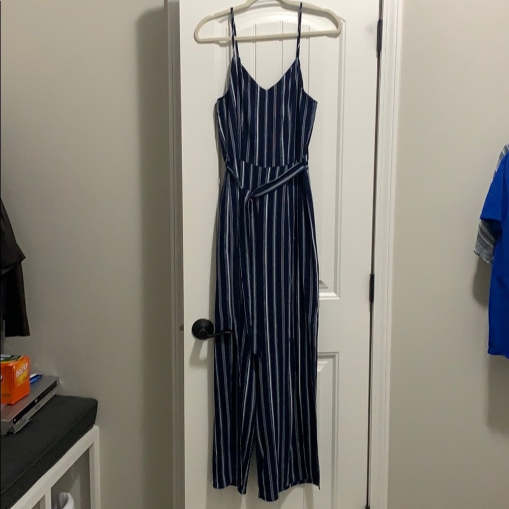 Striped navy romper / jumpsuit